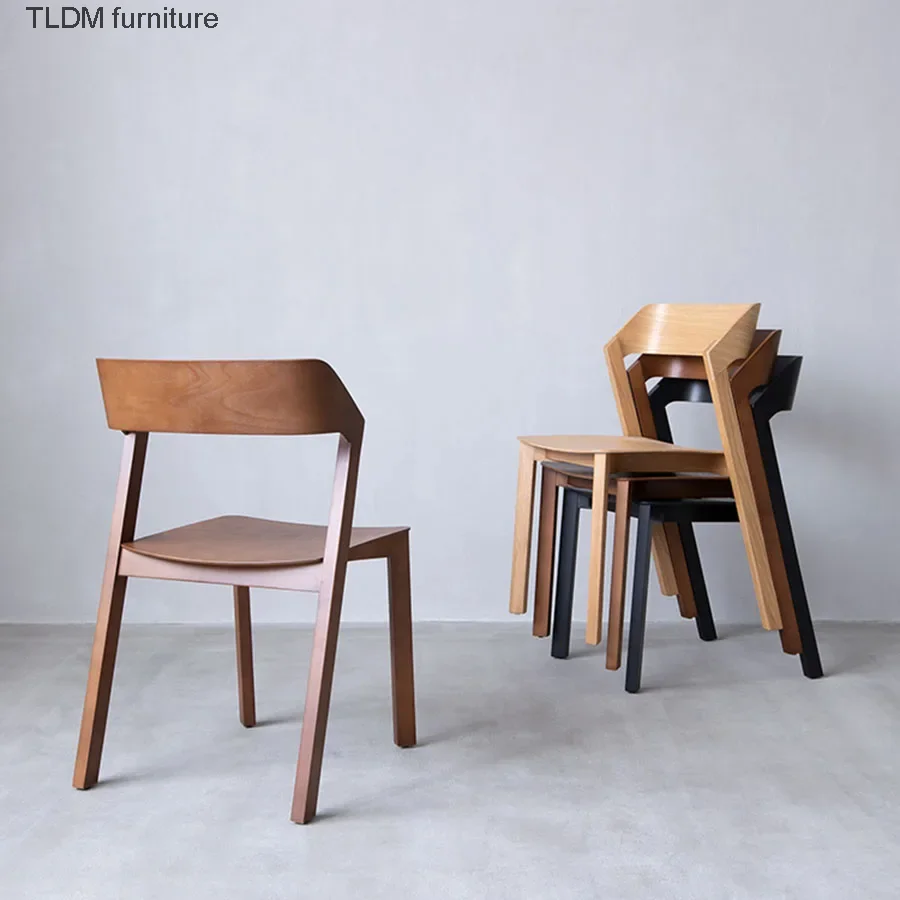 Деревянный обеденный стул черный коричневый классический дизайн портативные