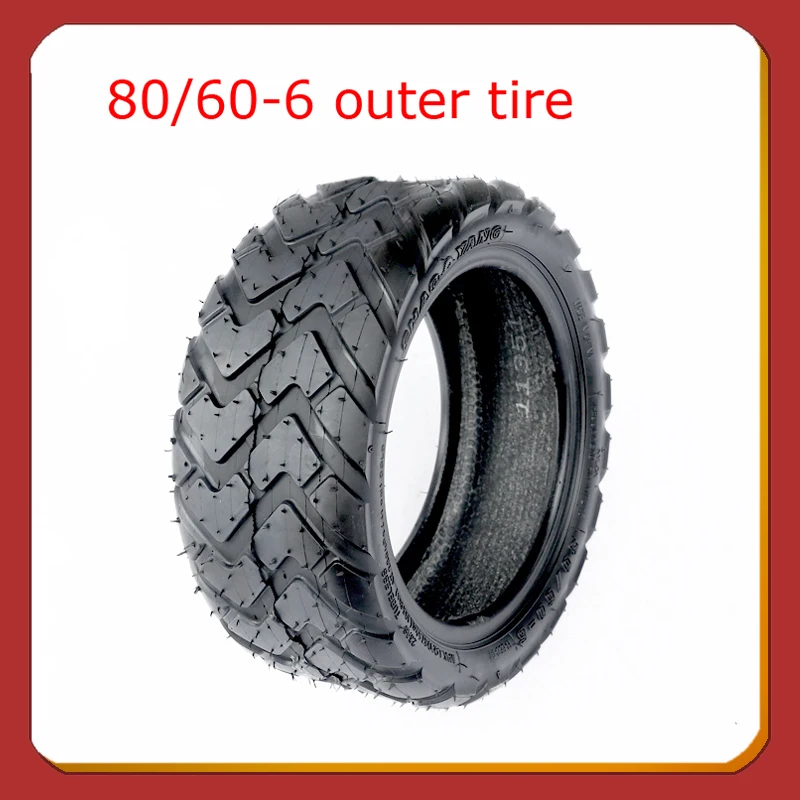 10 Inch Rubber Tire, 80 / 60-6 Tubeless Tire, Electric Scooter, go Kart, Balance Car, Thickened Vacuum Tire Pad Accessories
