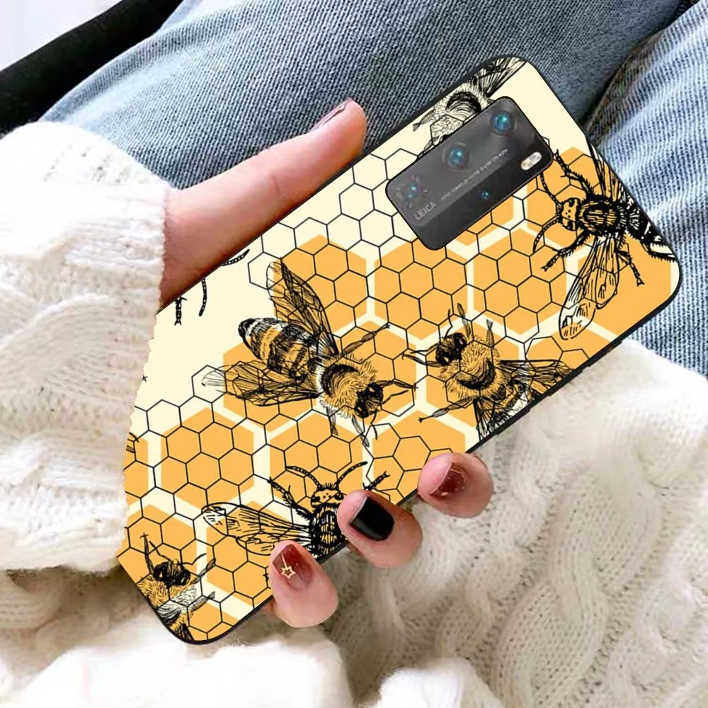 Чехол для телефона с принтом пчел Samsung A 13 21 30 31 32 51 52 53 70 Huawei Honor 50 60 OPPO vivo