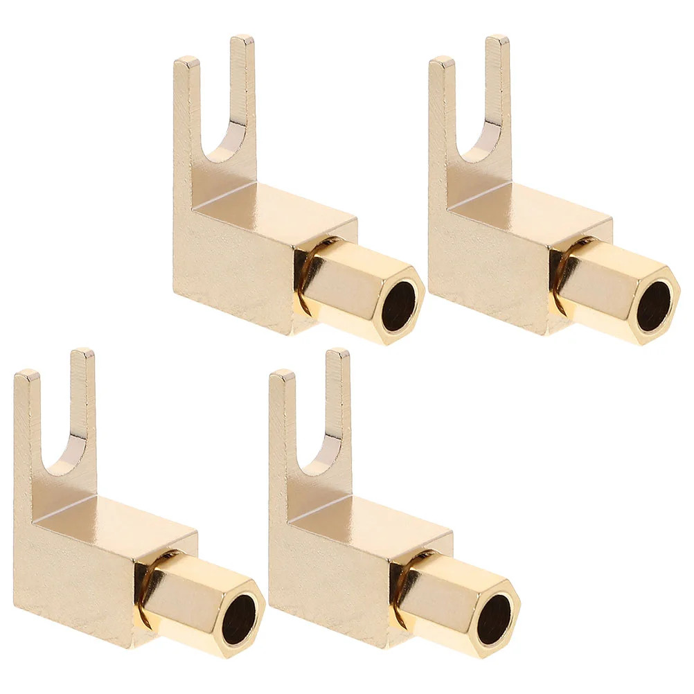 

4 Pcs Banana Plug Speaker Clips Connectors Right Angle Plugs Spade Pure Copper Adapter