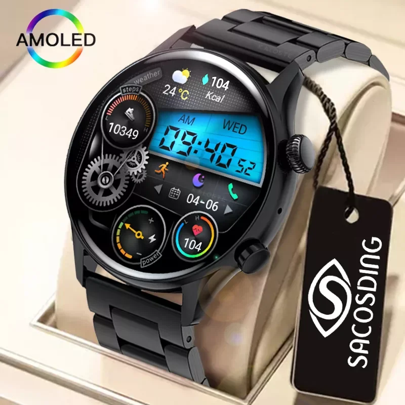 

New NFC Smartwatch Men AMOLED HD Screen Always display The Time Waterproof Watches Bluetooth Call Smart Watch For Xiaomi apple