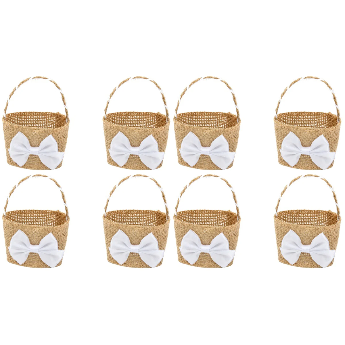 

8 Pcs Wedding Gift Basket Candy Linen Hessian Fabric Petal Storage Banquet Bride