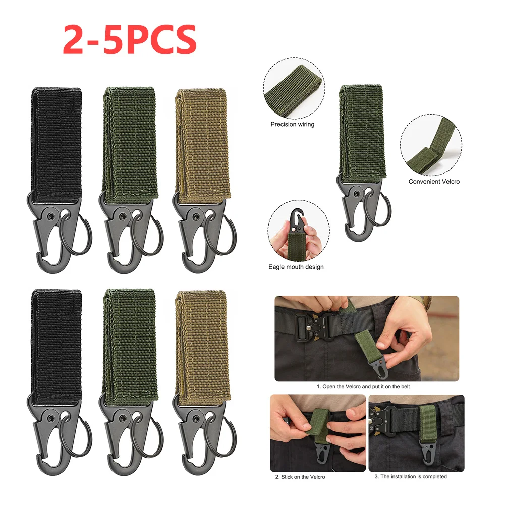

Outdoor Camping Carabiner Nylon Molle Tactical Backpack Key Hook Webbing Buckle System Belt Buckle Hanging Climbing Accessory