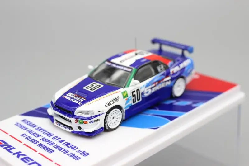 

Inno 1:64 1991 nissan GT-R R34 #50 falken Collection of die-casting alloy cart model ornaments gifts