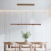 Minimalist Wood Grain Pendant Lights Modern Dining Room Restaurant Lamps Personality Creative Table Indoor Hanging Lighting