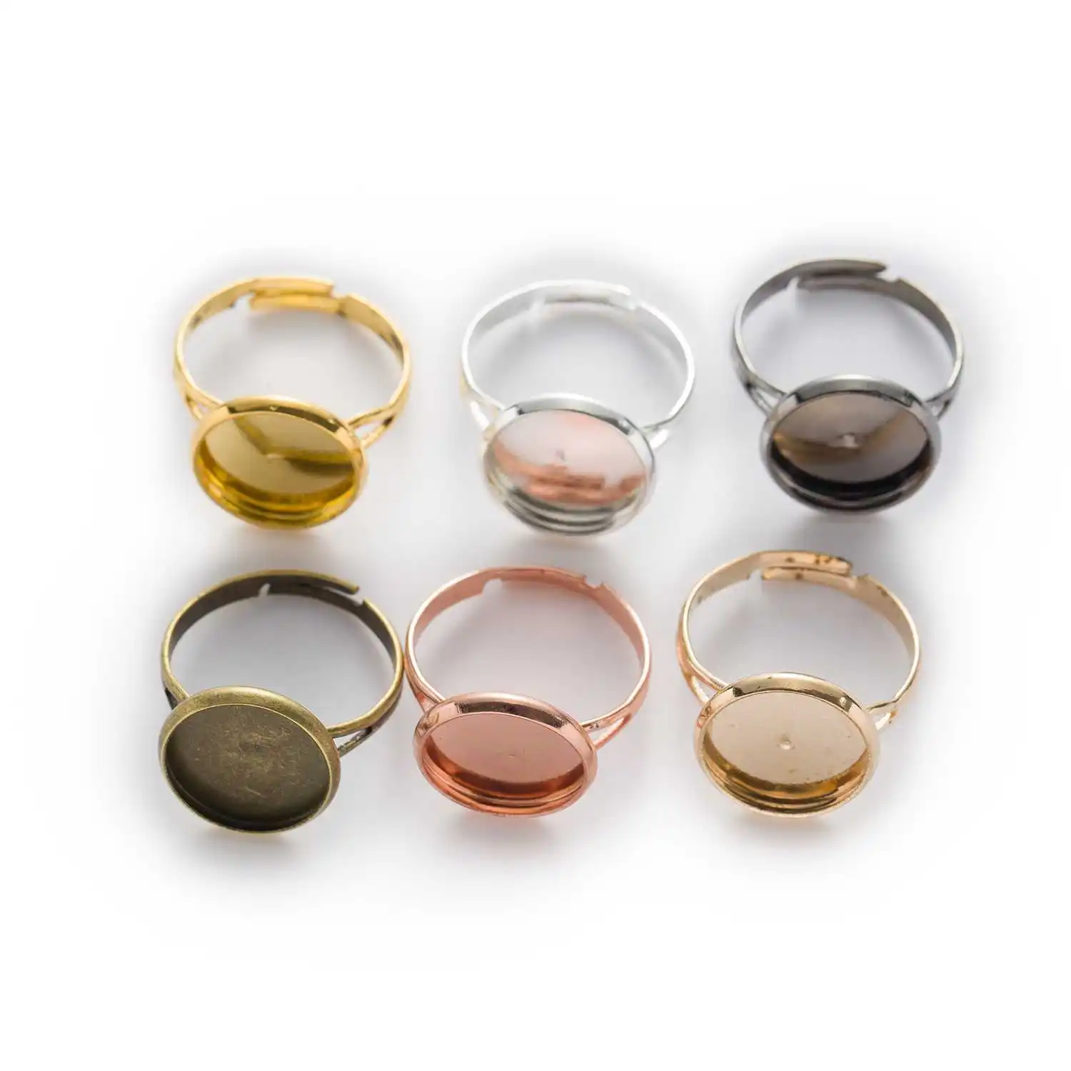 

10pcs Adjustable Blanks Ring Bases Findings Jewelry Making Accessories DIY Glass Cabochon fit 8-25mm