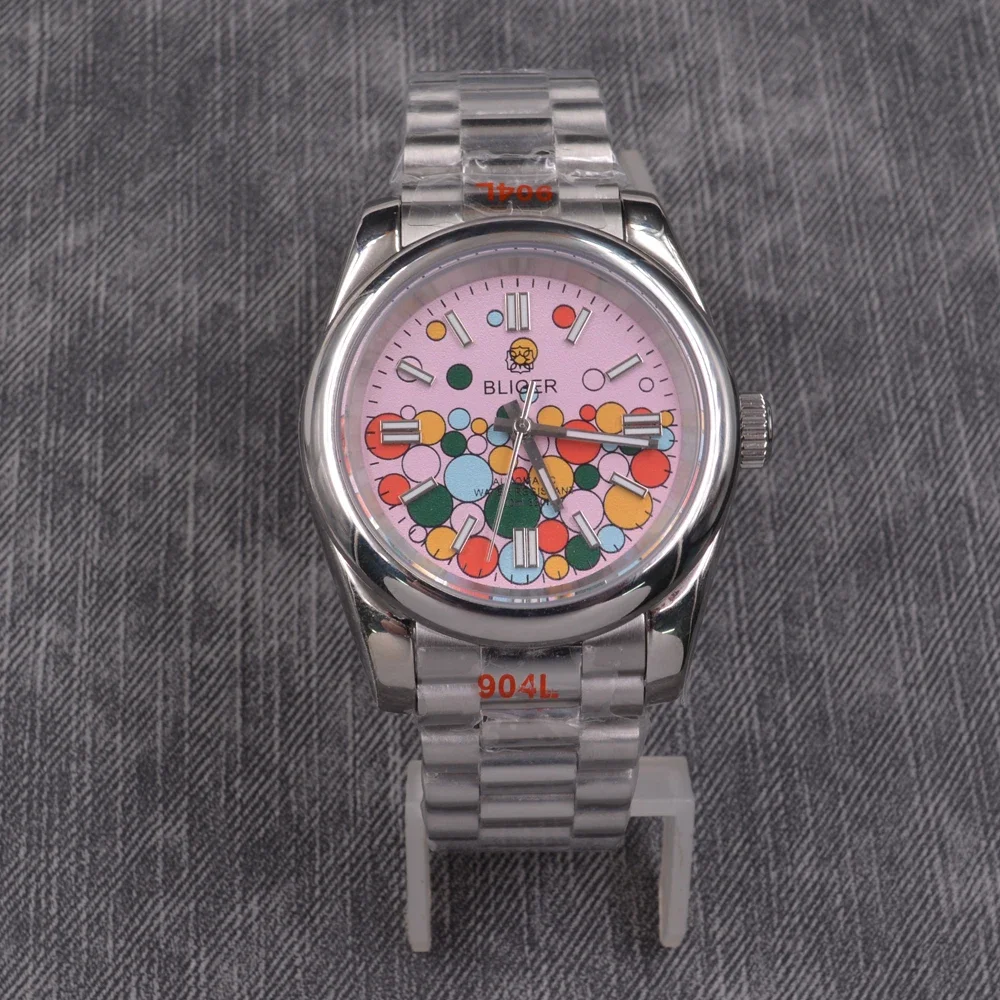 36 мм/39 мм Bliger NH35 мужские часы с автоматическим механизмом юбилейный браслет из