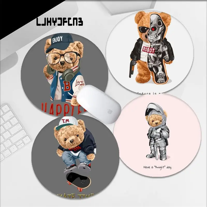

Cute BEAR Fashion Brand 20x20cm Round Cabinet Gaming Laptop Computer Desk Mat Office Notbook Mouse Pad Mouse Mat ForComputer