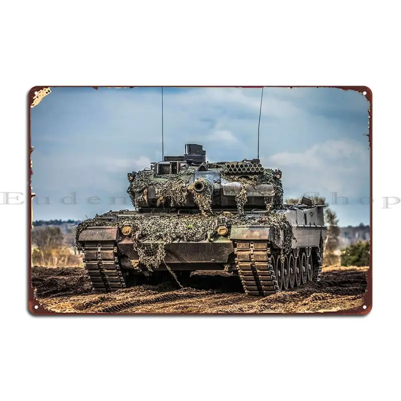 Немецкий главный боевой танк, металлический знак, пещера, картина, создание персонажа клуба, бара, жестяной знак, плакат