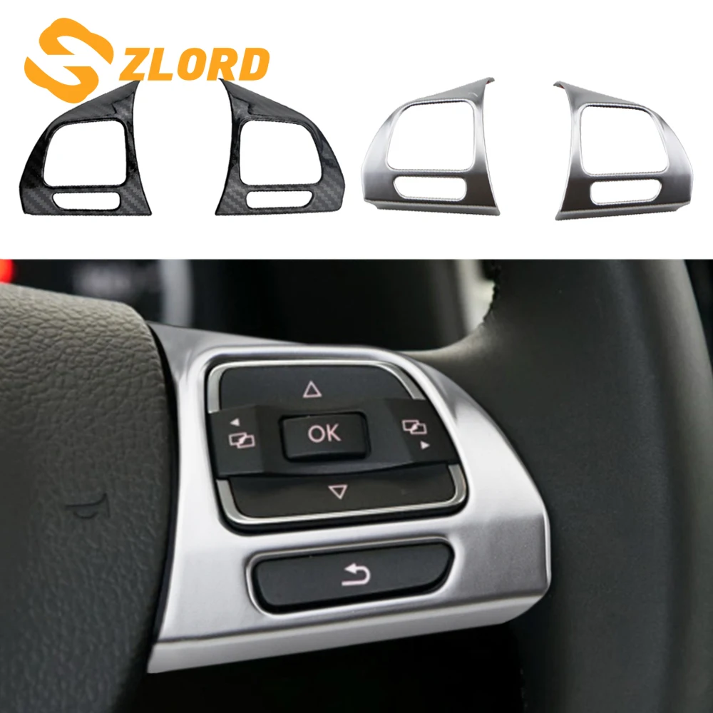 Chrome Steering Wheel Cover Trim Insert For VW Golf 6 Mk6 Passat B7 CC EOS Tiguan Jetta Touran Sharan Caddy Badge Bezel Sticker