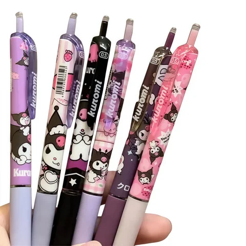 Ручка Sanrio Click Kuromi с мультяшным рисунком, высококачественная 0,5 быстросохнущая ручка для письма, только для студентов, кисть для вопросов, гелевая ручка оптом