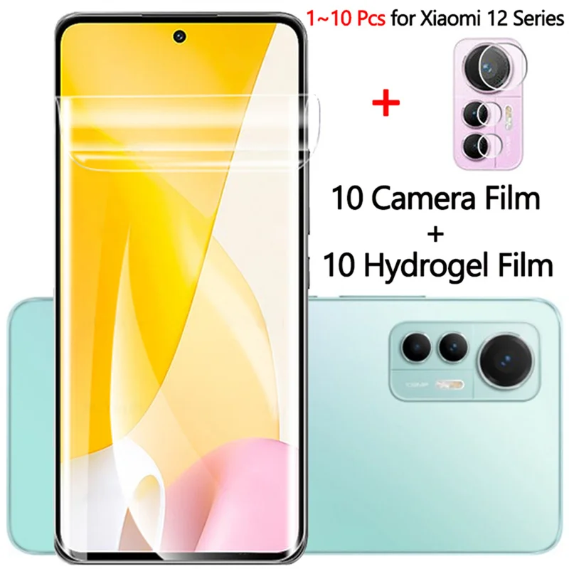 

1-10 pcs, hydrogel film for mi12 lite 5g camera protectors mi-12x xiaomi 12 pro soft glass mi12t xiaomi 12 lite screen protector