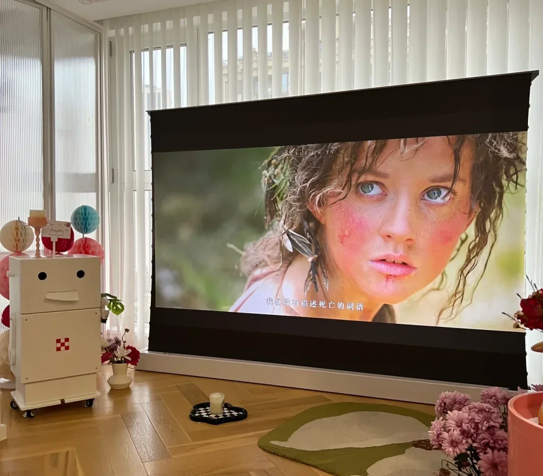 Электрический напольный проекционный экран черный алмаз 92 дюйма моторизованный