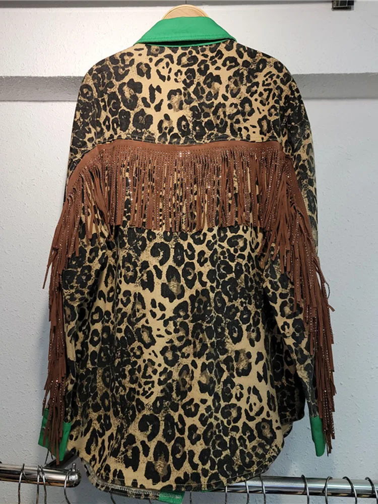 Женская джинсовая рубашка DEAT блузка с длинным рукавом и отложным воротником в