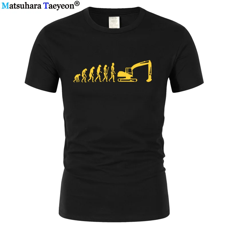 

men t shirt Evolution T-Shirt Excavator Construction Vehicle Machine Caterpillar Construction Worker Hobby Tshirt Tee Shirt T213