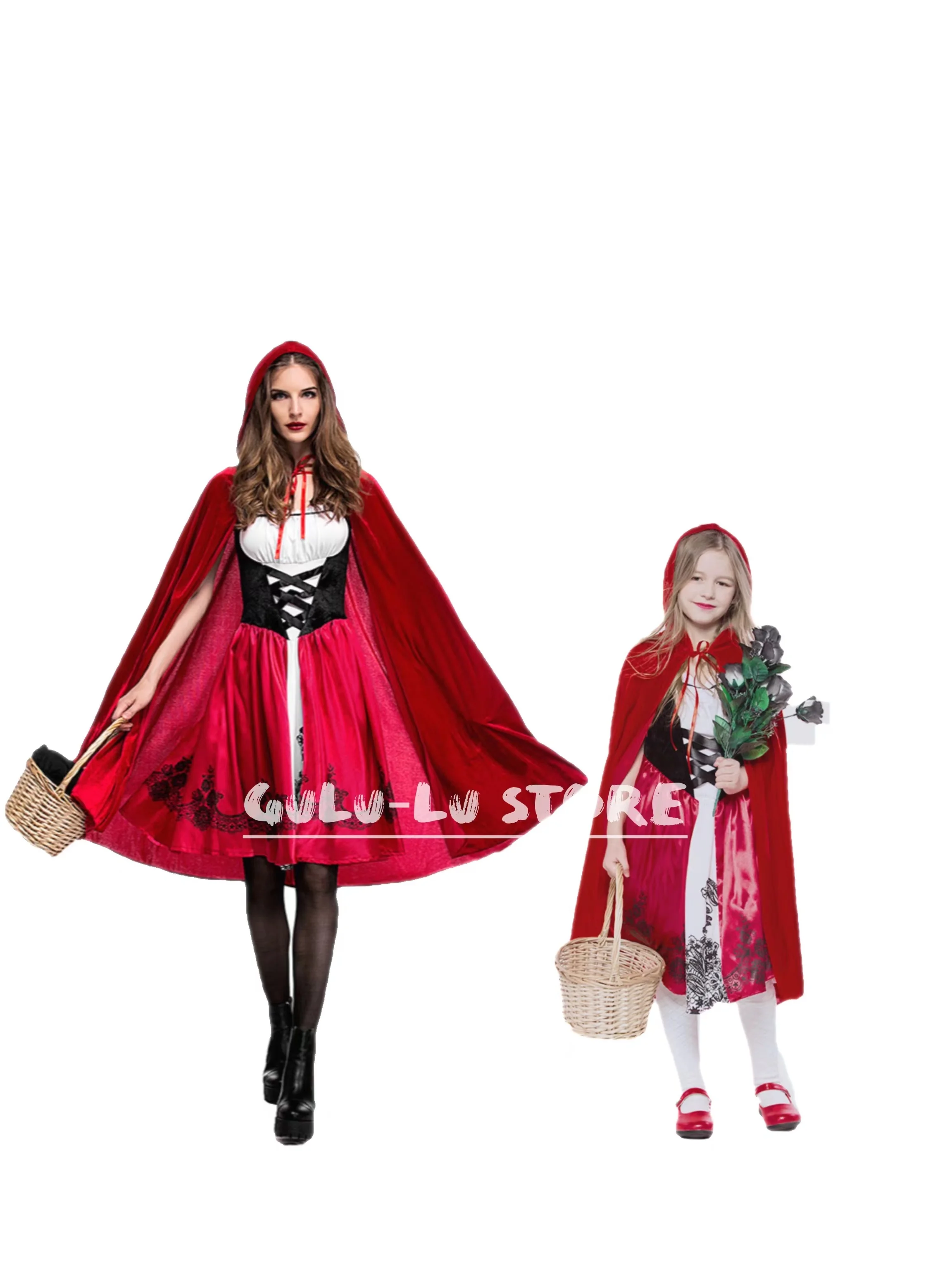 

Children's Day Halloween Little Red Riding Hood Adult Children's Costume Cosplay Party Costume