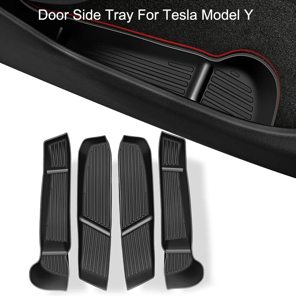 

Afly Door Side Storage Box Door Handle Armrest Tray Organizer for Tesla Model 3 Model Y 2021 2020 2022 Front Rear Door 4pcs/Set