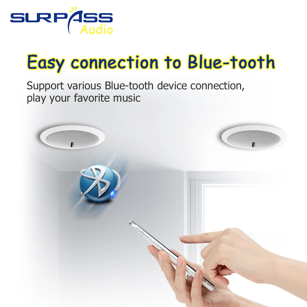 Bluetooth Активный Беспроводной потолочный динамик Встроенный усилитель класса D в