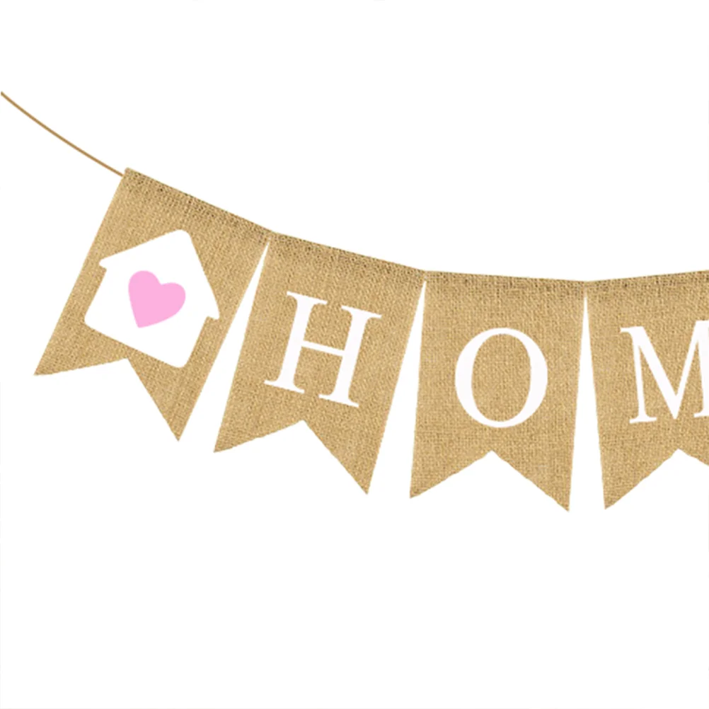 Ретро сердце домашний дизайн баннер из мешковины креативная гирлянда с