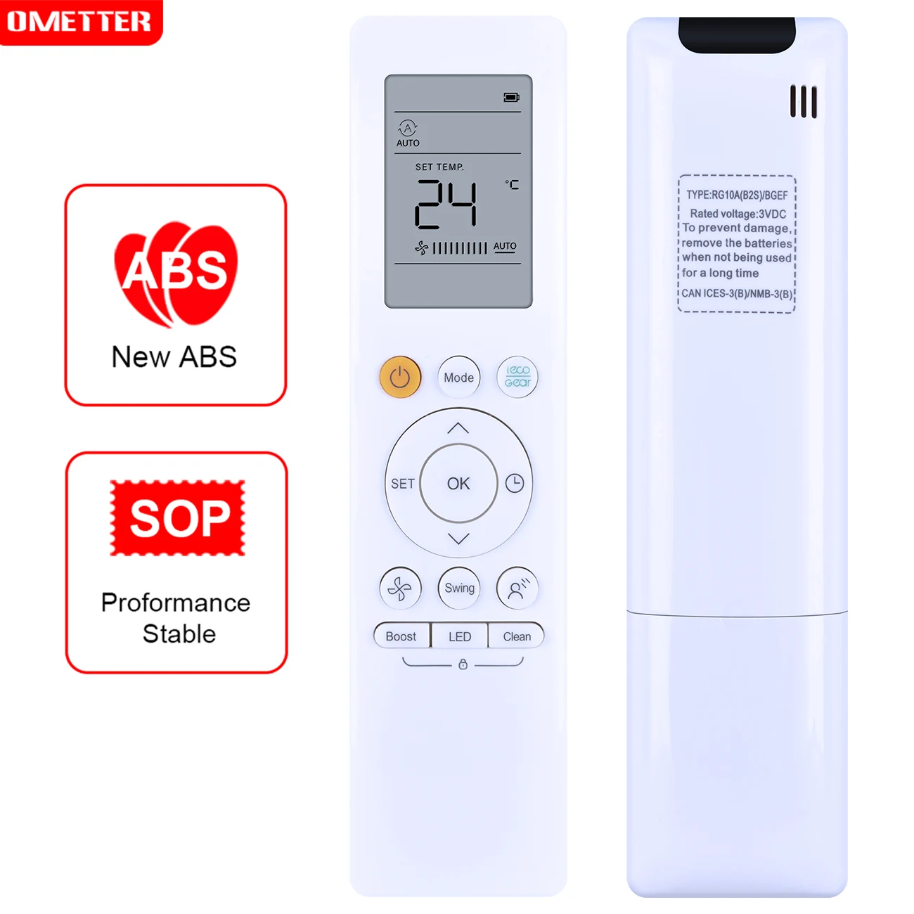 

Accoona Remote Control RG10A(B2S) BGEF For Midea Air Conditioner RG10A(F2S/H2S/G2S/K2S)/BGEF RG10A1(F2S/H2S/G2S/K2S)/BGEF ℉ / ℃