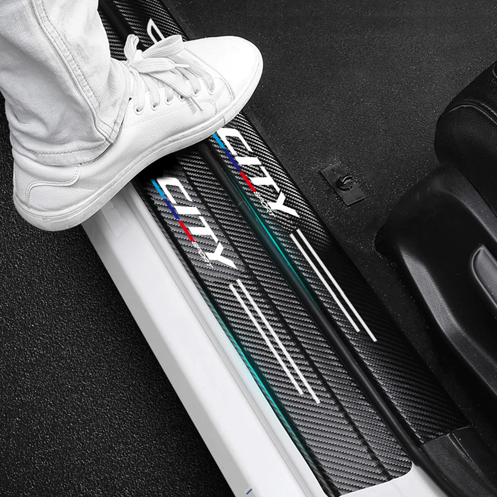 

Car sticker carbon fiber decorative strip car door sill For honda city accessories