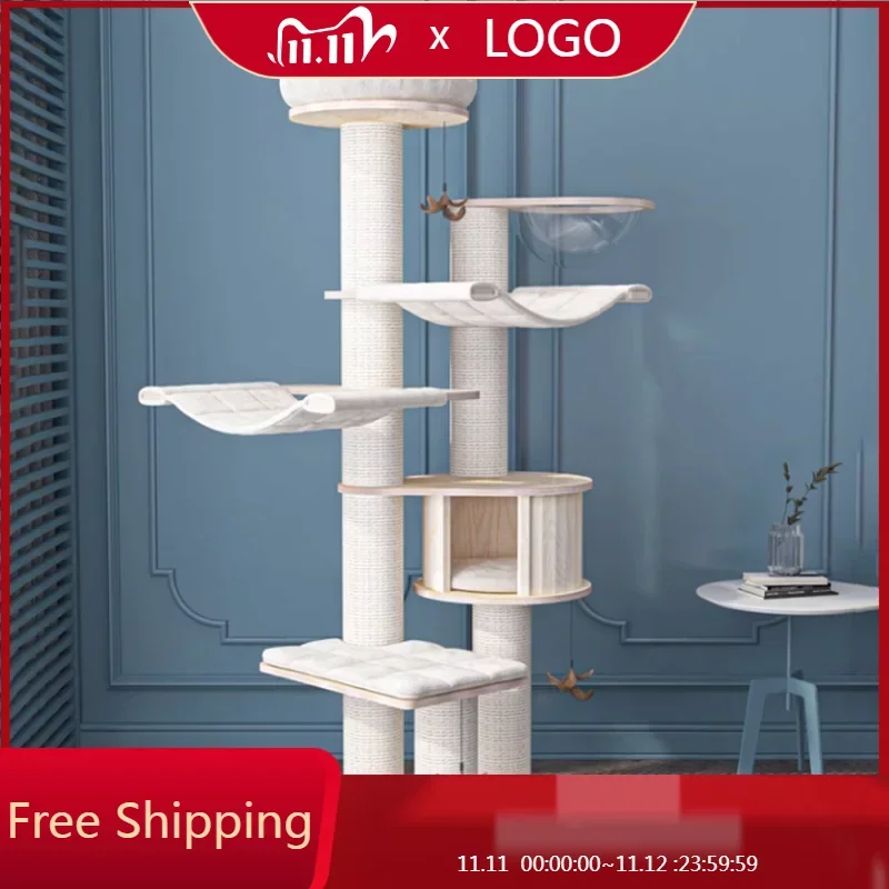 

Luxury Villa House Cat Trees Climbing Set Playground Condo Cat Scratch Board Sofa Hammock Arbre A Chat Pet Furniture LJ50CS
