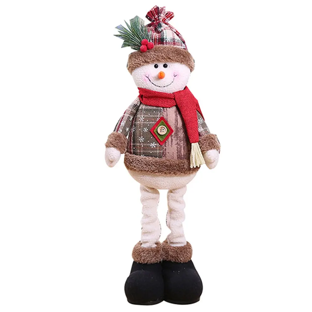 

Рождественское украшение, сидящая плюшевая кукла, снежинка, клетчатая ткань, выдвижная кукла, украшения, креативное оформление