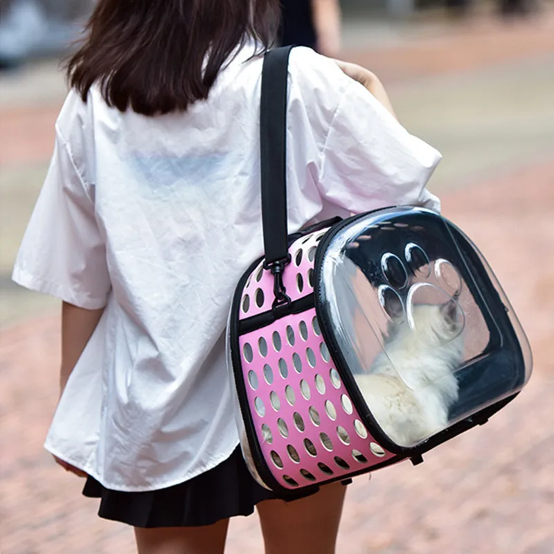 

Pet Cat Carriers Backpack Breathable Foldable Bag Cat Dog Carrier Bags Outgoing Travel Pets Handbag with Locking Safety Zippers