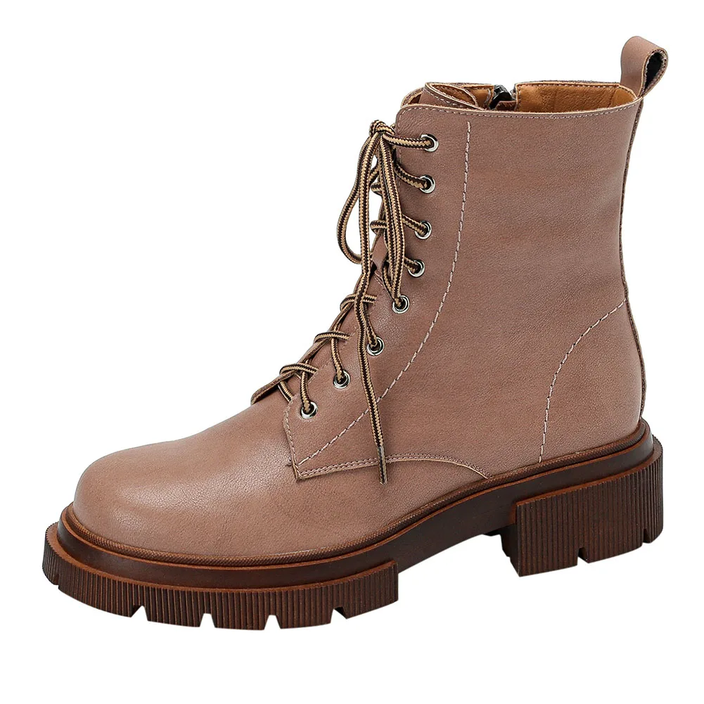 

AOSPHIRAYLIAN Ladies Martins Chelsea Cowboy western Boots Lace Up Low Heel Casual Ankle Boots Women's Shoes for dropshipping