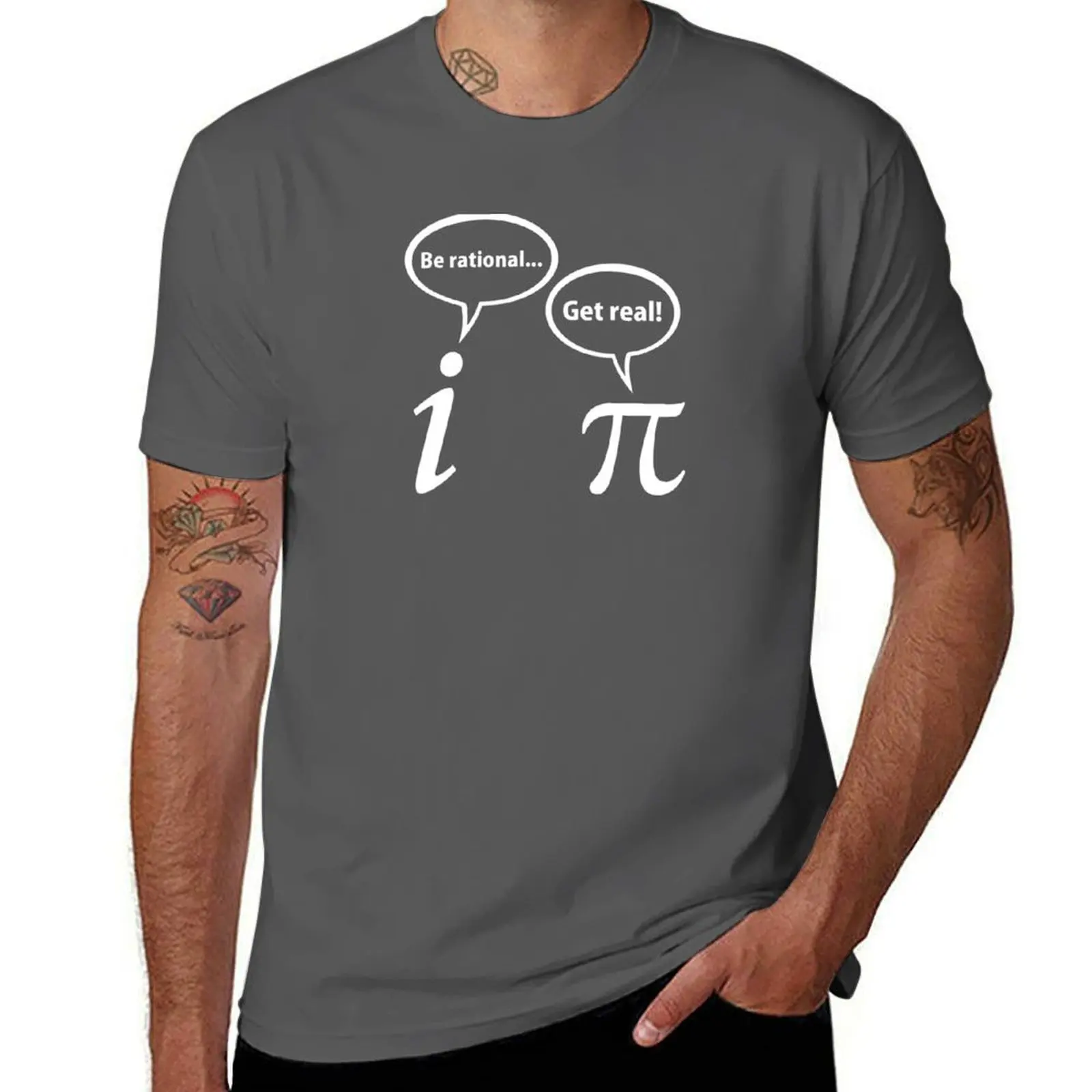 Футболка Be Rational Get Real Imaginary Math Pi футболка на заказ летняя рубашка быстросохнущие