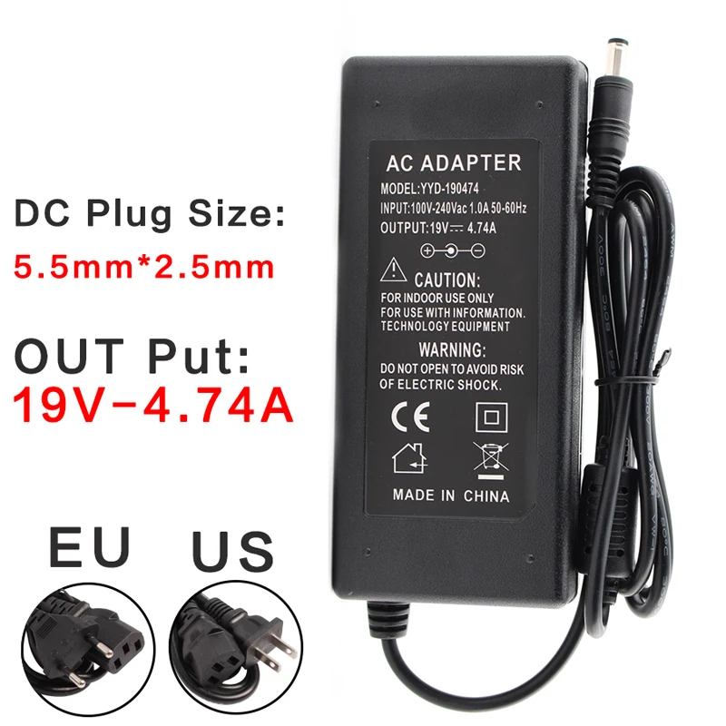 

Блок питания для ноутбука, 19 в, 19 в, 4,74 А, 3,42 А