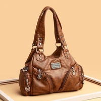 fashion casual vintage hobo trend messenger sling designer handbags for women soft leather tote big lady shoulder crossbody bags