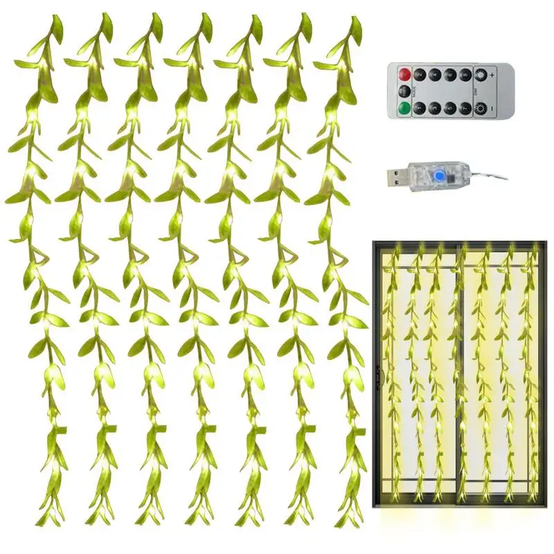 

Fairy Lights With Vines Greenery Vines LED String Light Fake Ivy Lights Realistic Safe Battery Powered Fake Vines Fairy Lights