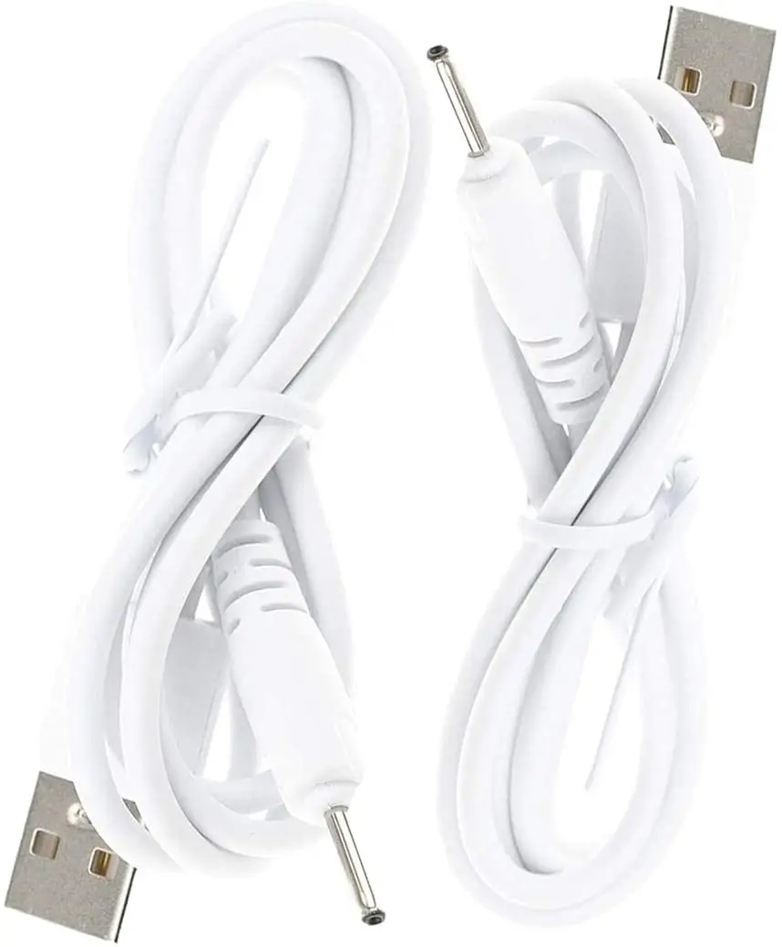 DC 2.0mm Jack Charger Port 100CM 2pack USB Charge Replacemen
