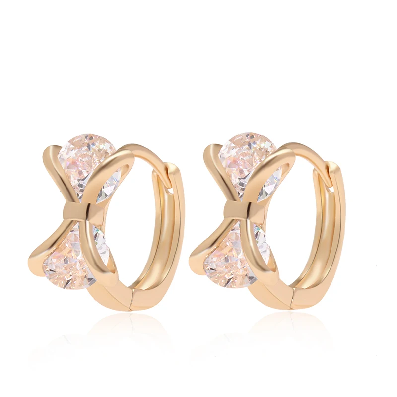 

Gold Plated Elephant Design Women Fashion Luxury Zircon Earrings High Quality Glamour Jewelry