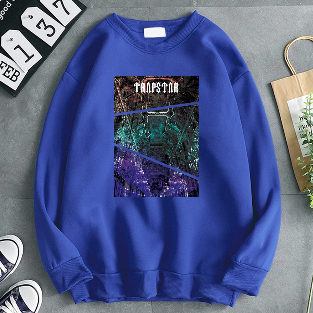 

Худи мужское ТРАПЕЦИЕВИДНОЕ с принтом дворца, винтажная уличная одежда с круглым вырезом, теплый пуловер в стиле оверсайз, осень