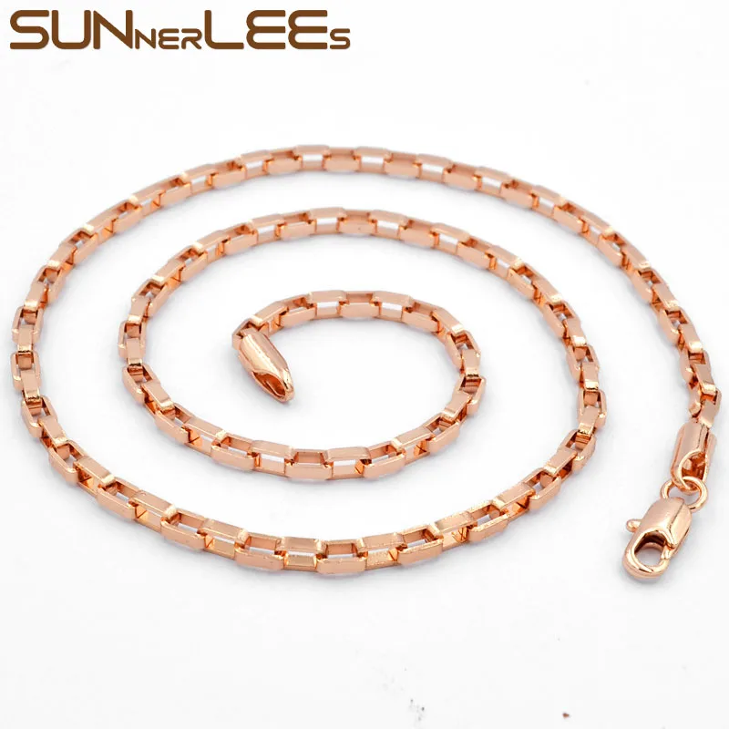 SUNNERLEES модные ювелирные изделия ожерелье цвета белого розового золота 3 мм