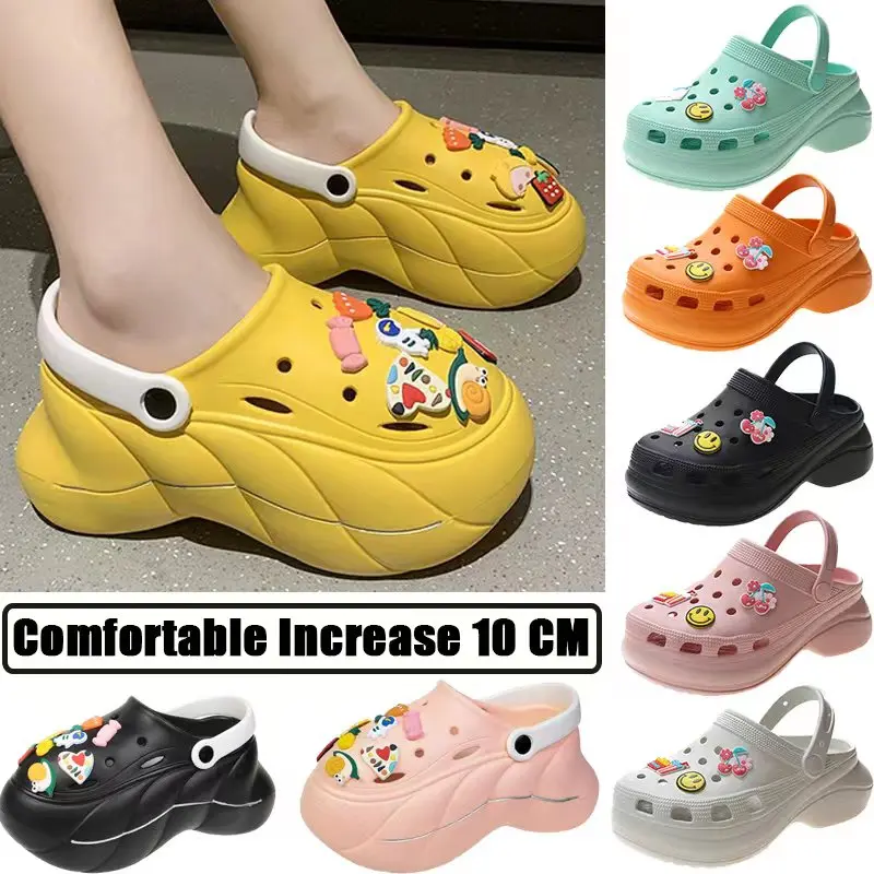 

7cm High Heels Summer Women Sandals Sweet Style EVA Lightweight Breathable Female Slippers Non-Slip New Shoes For Women Tenis