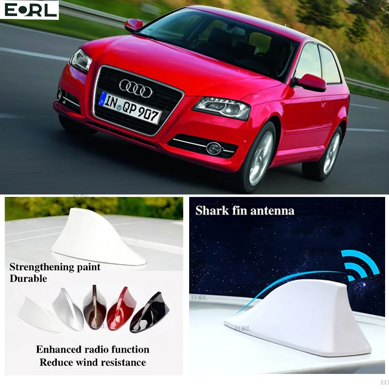 

For Audi A3 2 Shark Fin Antenna FM Signal Super Aerials Amplifier Waterproof Signal Amplifier FM/AM Radio Aerials