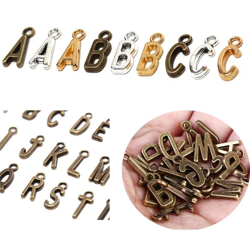 26 шт./компл. Подвески в виде античных букв подвески сделай сам для браслета