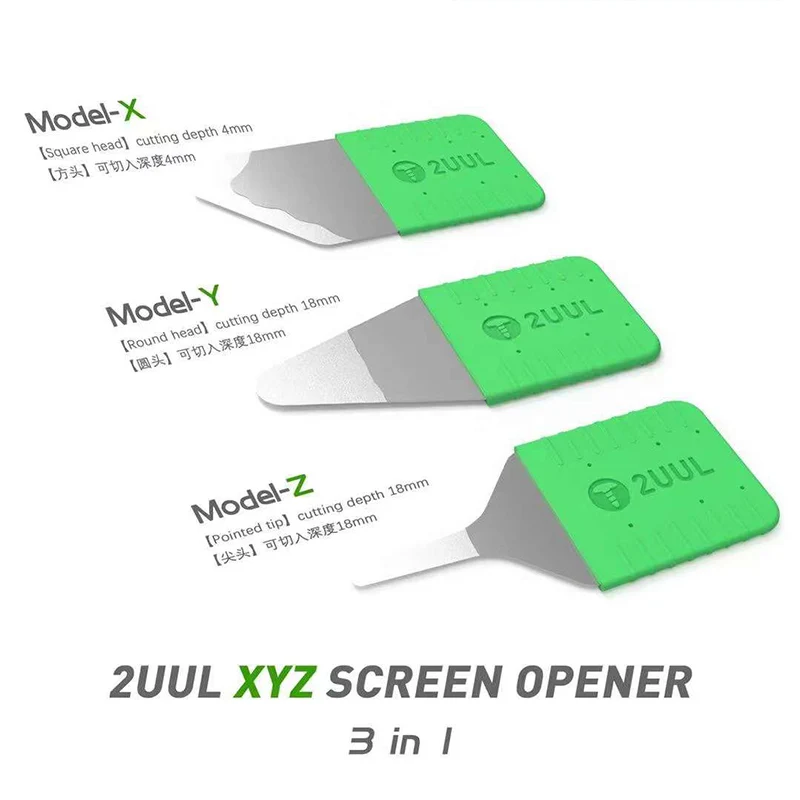 2uul Xyz Screen Opener Lcd Screen Spudger Opening Pry Card Tools Ultra Thin Flexible Mobile Phone Steel Metal Disassemble Repair