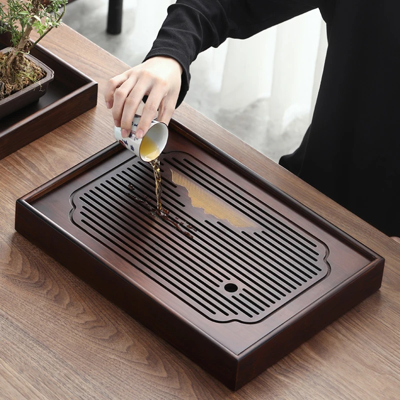 

Decoration Kungfu Tea Tray Rectangular Bamboo Living Room Chinese Trays Table Service Plateau Vassoi Home Accessories Gift