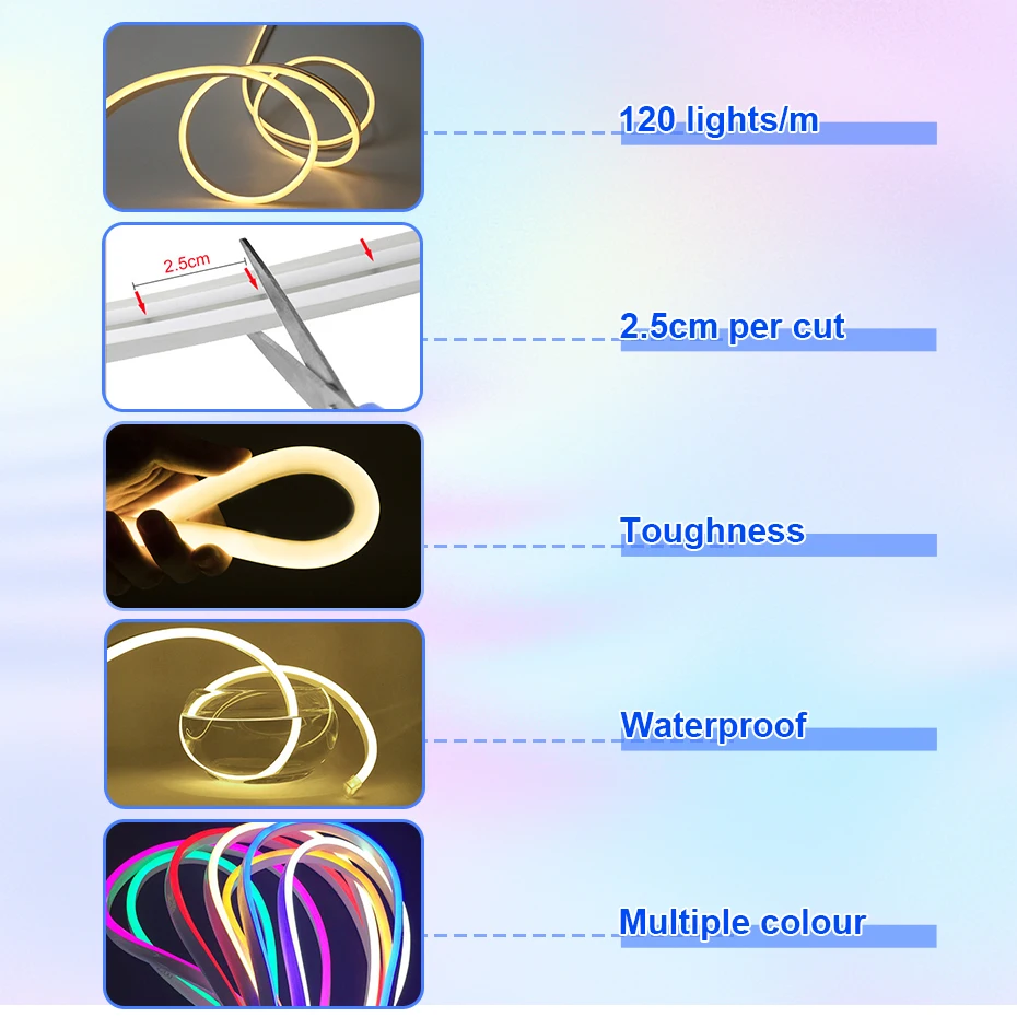 Светодиодная неоновая лента RGB с поддержкой Wi-Fi и управлением через приложение |