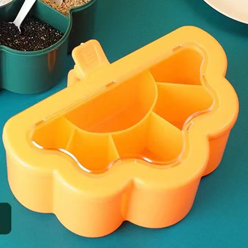 Кухонная коробка для приправ с несколькими ячейками стеллаж соли перца специй