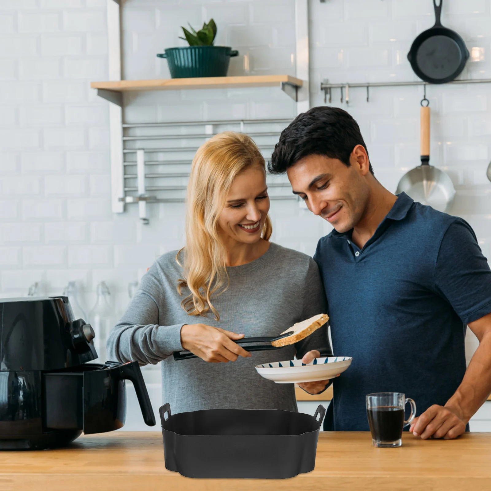 

Air Fryer Baking Liner Silicone Para Non Stick Silica Gel Basket Pad Steamer