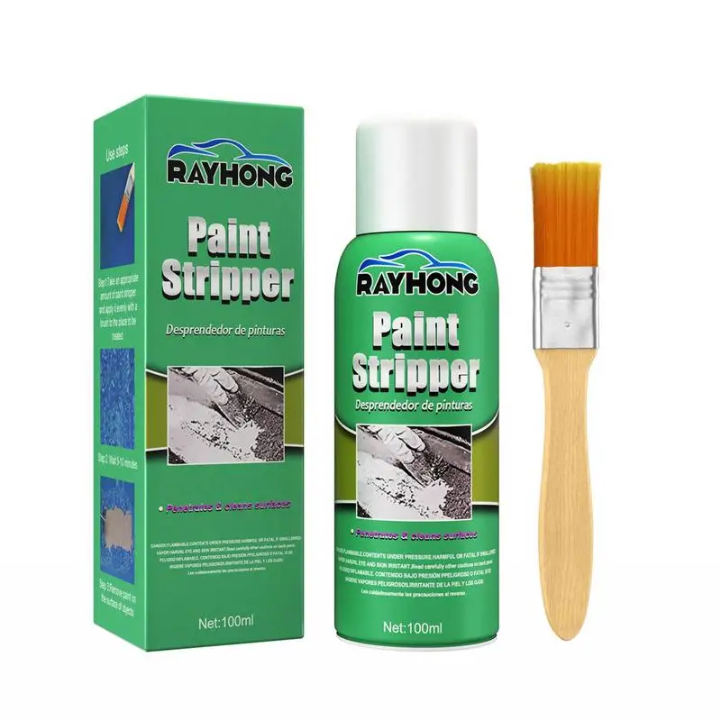

100ml Metal Paint Stripper Strong Paint Remover With Brush Paint Cleaner Liquid Spray Graffiti Rust Removers For Car Furniture