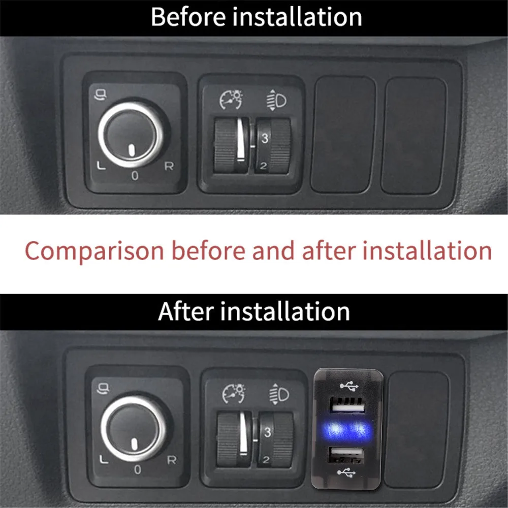 Автомобильное зарядное устройство с двойным интерфейсом USB 4 2 а для Honda Civic Spirior CRV