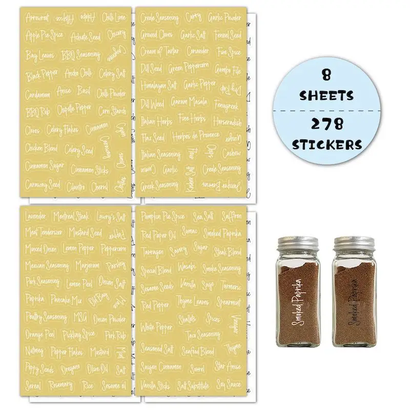 

276 черно-белые креативные прозрачные водонепроницаемые маркеры для специй, маркеры для кладовой