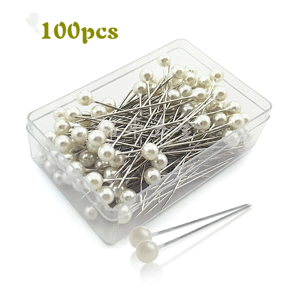 

100pcs Pearlized Portable Metal Fabric Sewing Simulation White Pearl Jewelry Making for Home Shop