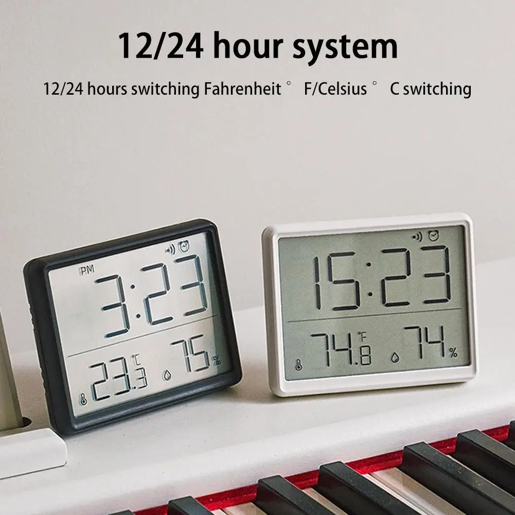 

Electronic Alarm Clock Simple Digital Clocks Wall Mounted LCD Disply Large Screen Temperature And Humidity Wall Clock